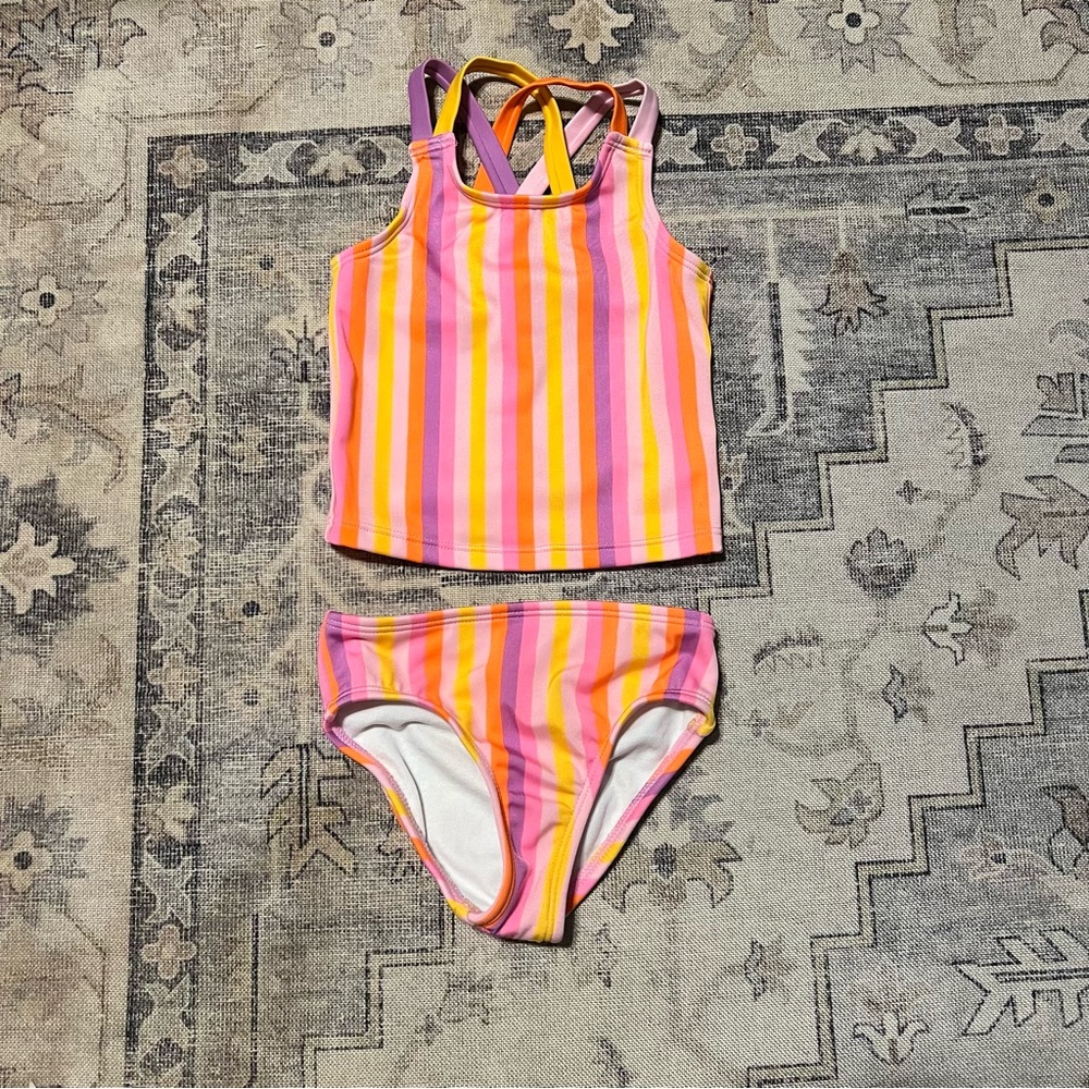 Colorful Striped Kids Swim Set